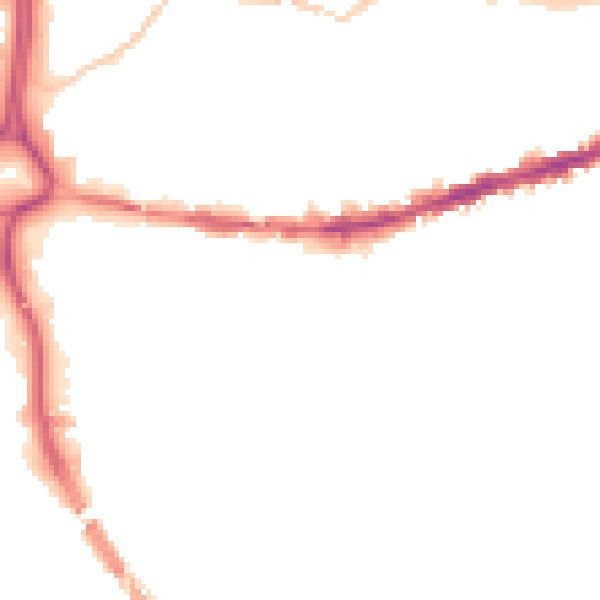 Night-time road noise heatmap for BS5 9LY
