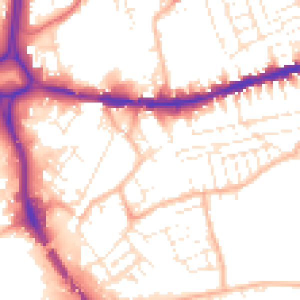 Daytime road noise heatmap for BS5 9NB