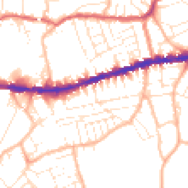 Daytime road noise heatmap for BS5 9NN