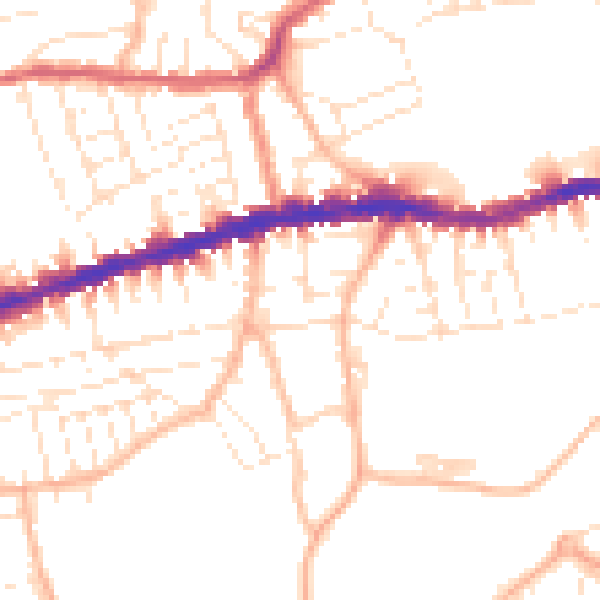 Daytime road noise heatmap for BS5 9NX
