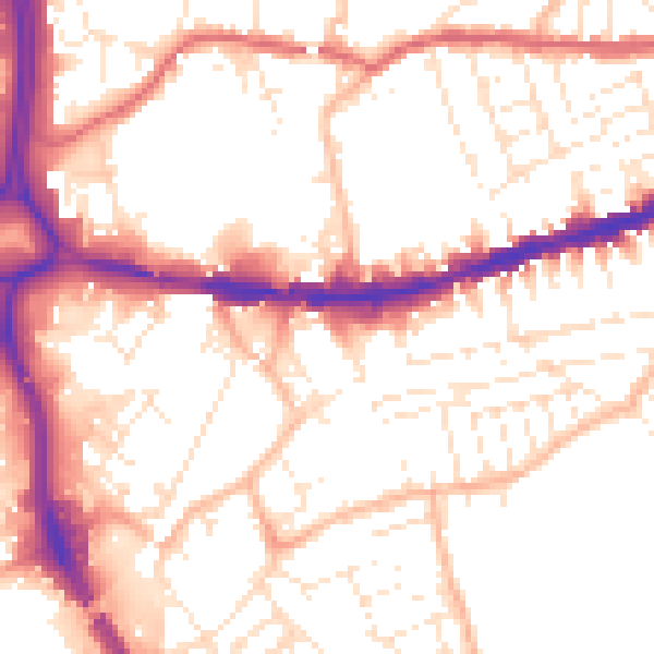 Daytime road noise heatmap for BS5 9PN