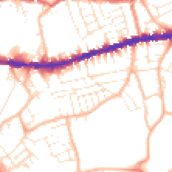 Daytime road noise heatmap for BS5 9PY