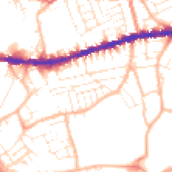 Daytime road noise heatmap for BS5 9QA