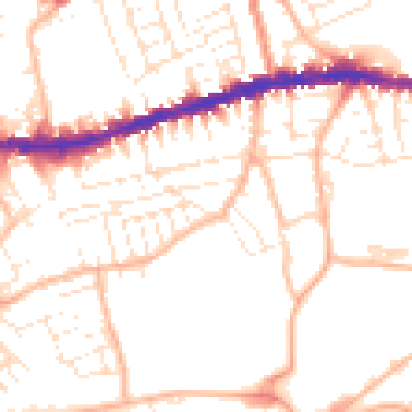 Daytime road noise heatmap for BS5 9QE