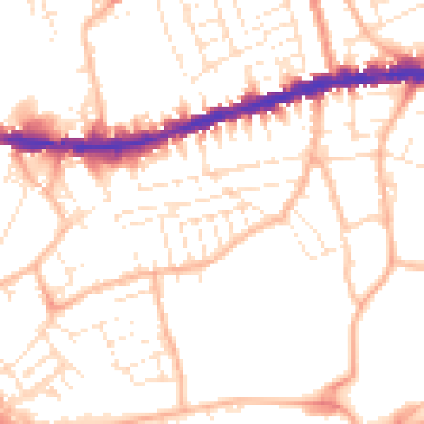 Daytime road noise heatmap for BS5 9QG