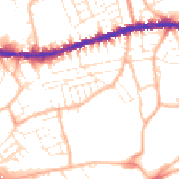 Daytime road noise heatmap for BS5 9QH