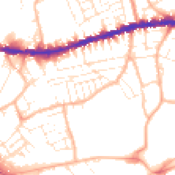 Daytime road noise heatmap for BS5 9QJ