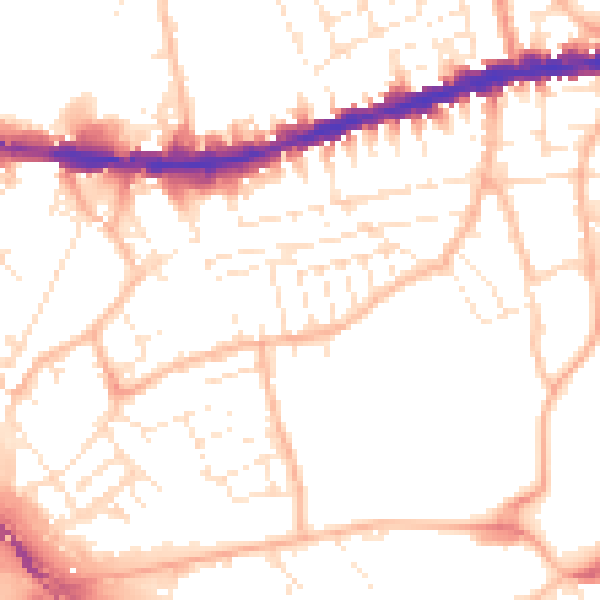 Daytime road noise heatmap for BS5 9QN