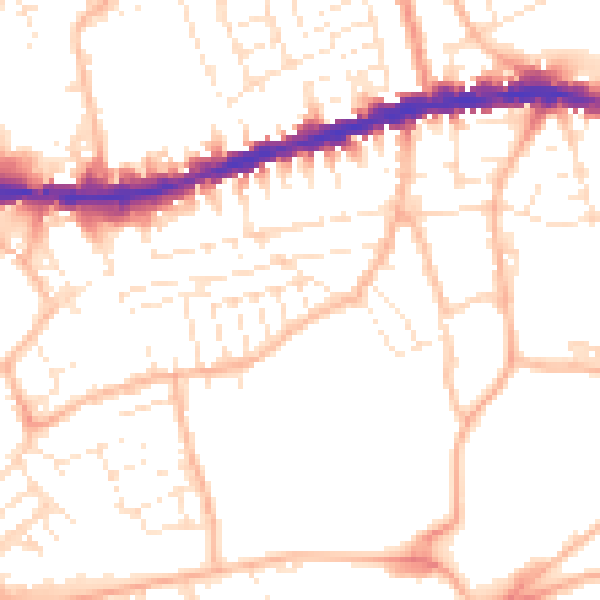 Daytime road noise heatmap for BS5 9QQ