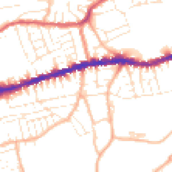 Daytime road noise heatmap for BS5 9RQ