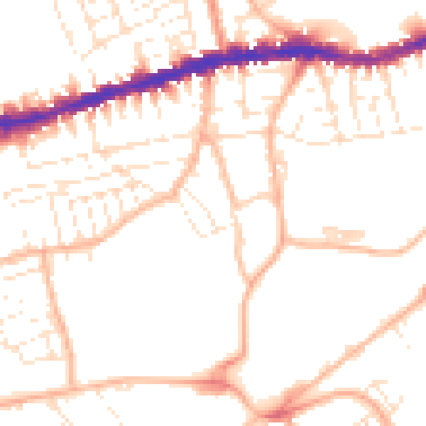 Daytime road noise heatmap for BS5 9RR