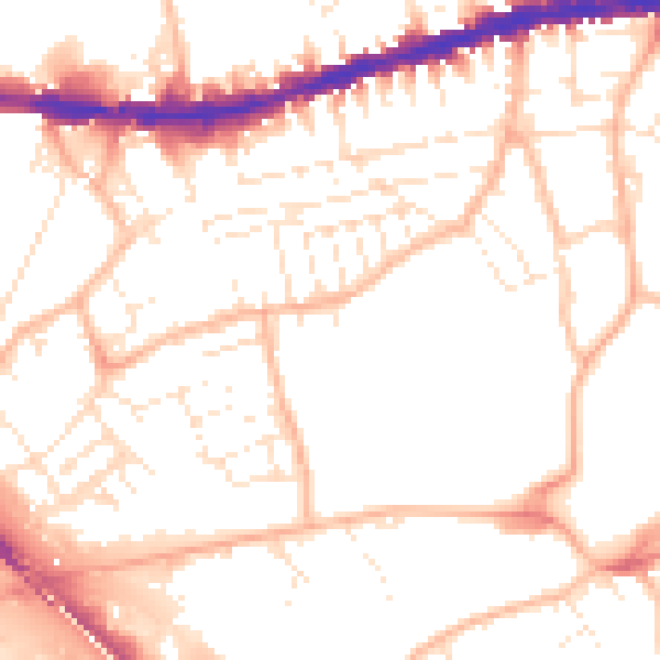 Daytime road noise heatmap for BS5 9RZ