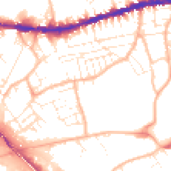 Daytime road noise heatmap for BS5 9SA