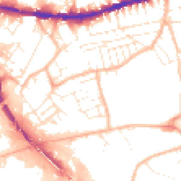 Daytime road noise heatmap for BS5 9SJ