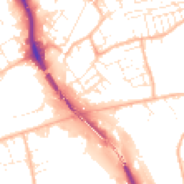 Daytime road noise heatmap for BS5 9UA