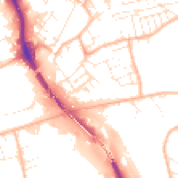 Daytime road noise heatmap for BS5 9UB
