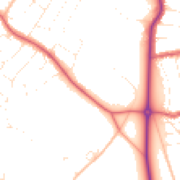 Daytime road noise heatmap for BS9 1AA