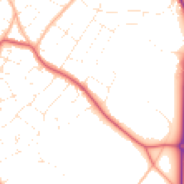 Daytime road noise heatmap for BS9 1AB