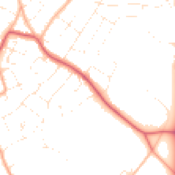 Daytime road noise heatmap for BS9 1AF