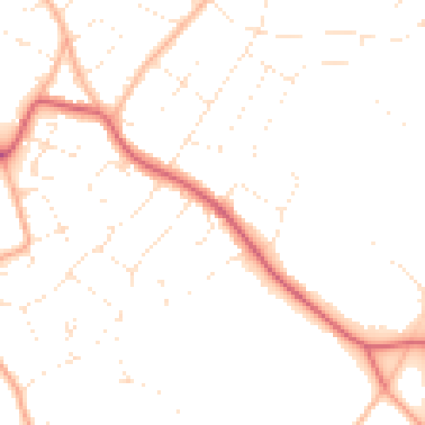 Daytime road noise heatmap for BS9 1AG