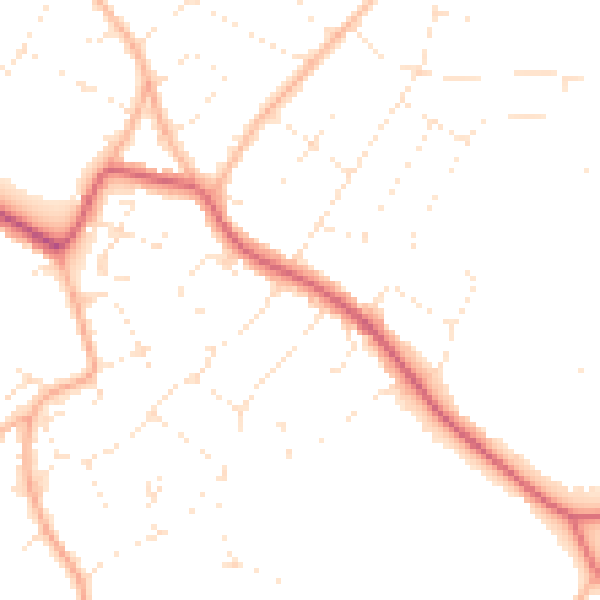 Daytime road noise heatmap for BS9 1AH