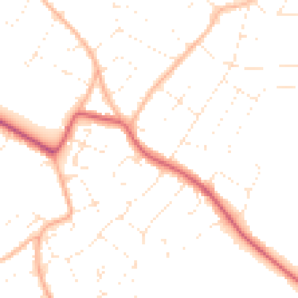 Daytime road noise heatmap for BS9 1AJ