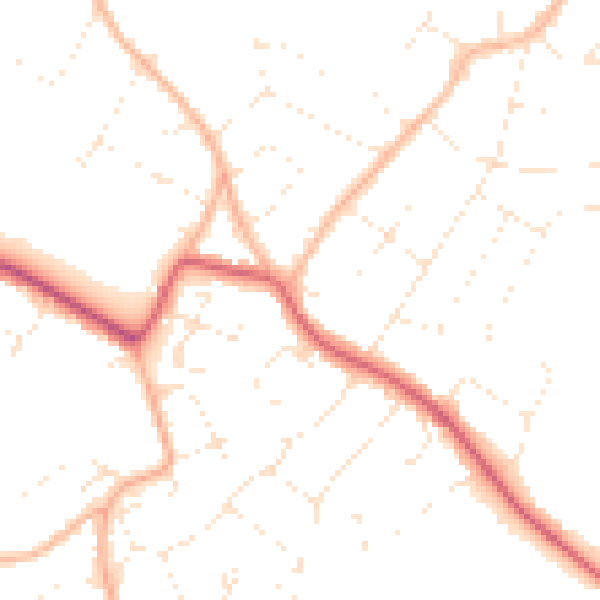 Daytime road noise heatmap for BS9 1AL