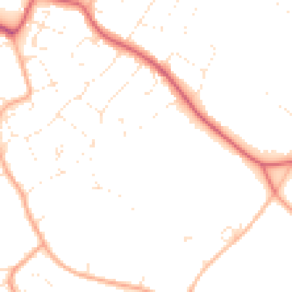 Daytime road noise heatmap for BS9 1AR
