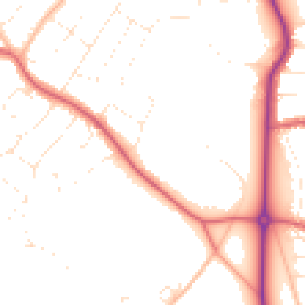 Daytime road noise heatmap for BS9 1AS