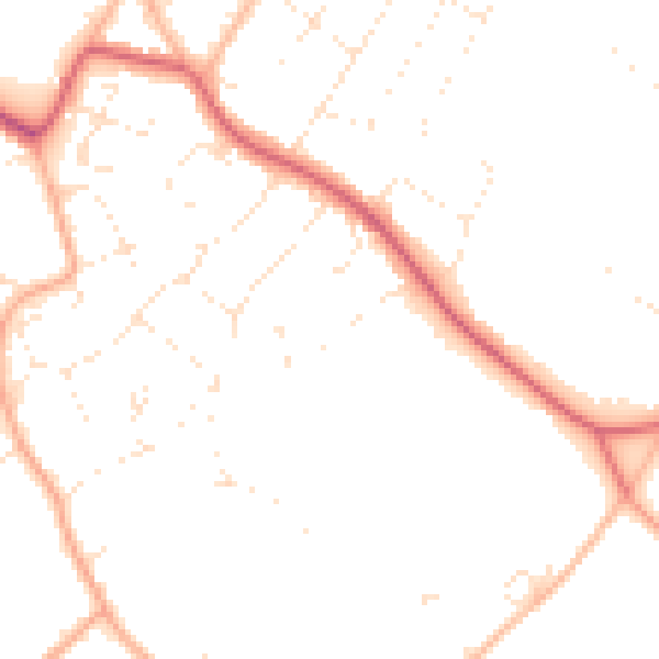 Daytime road noise heatmap for BS9 1AY