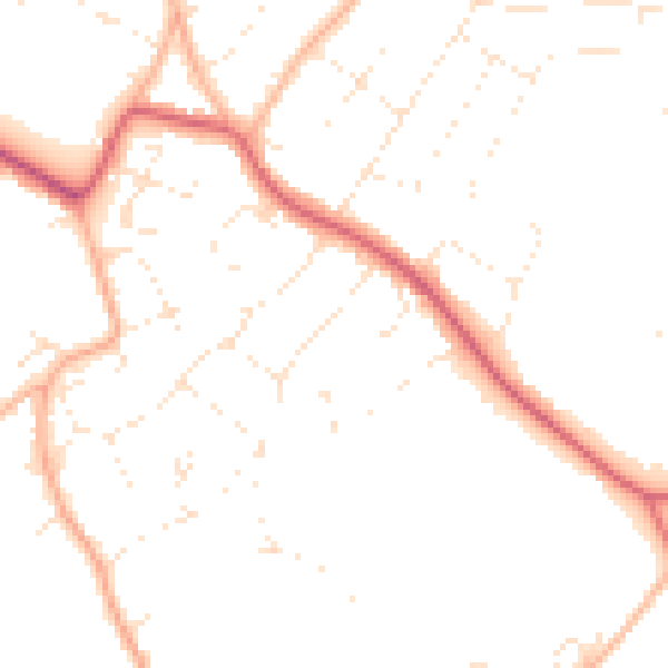 Daytime road noise heatmap for BS9 1BA