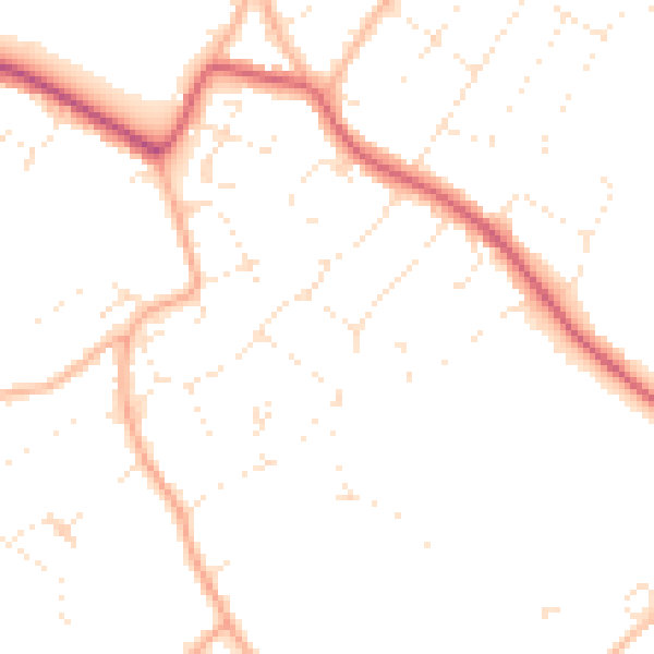 Daytime road noise heatmap for BS9 1BD