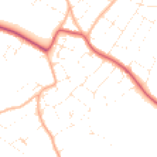 Daytime road noise heatmap for BS9 1BG