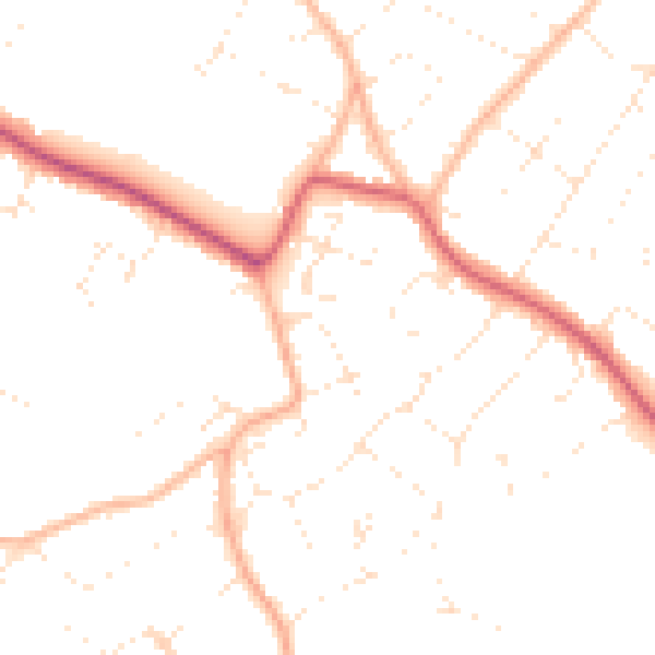 Daytime road noise heatmap for BS9 1BH