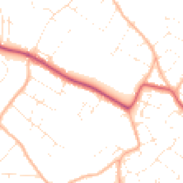 Daytime road noise heatmap for BS9 1BL