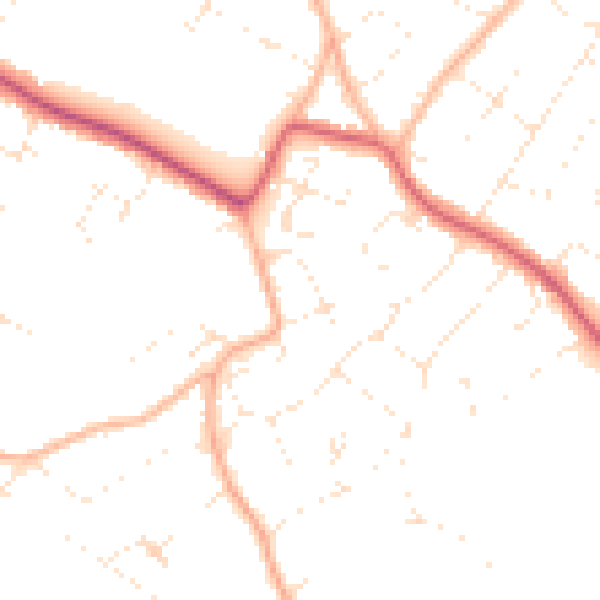 Daytime road noise heatmap for BS9 1BQ