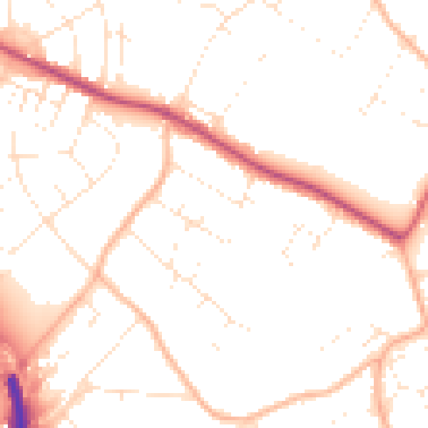 Daytime road noise heatmap for BS9 1BT