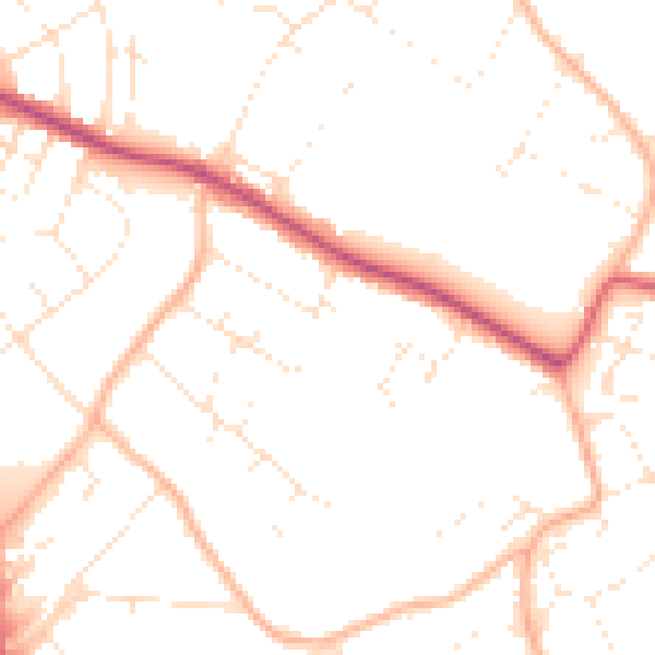 Daytime road noise heatmap for BS9 1BW