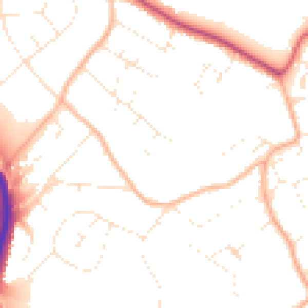 Daytime road noise heatmap for BS9 1DA