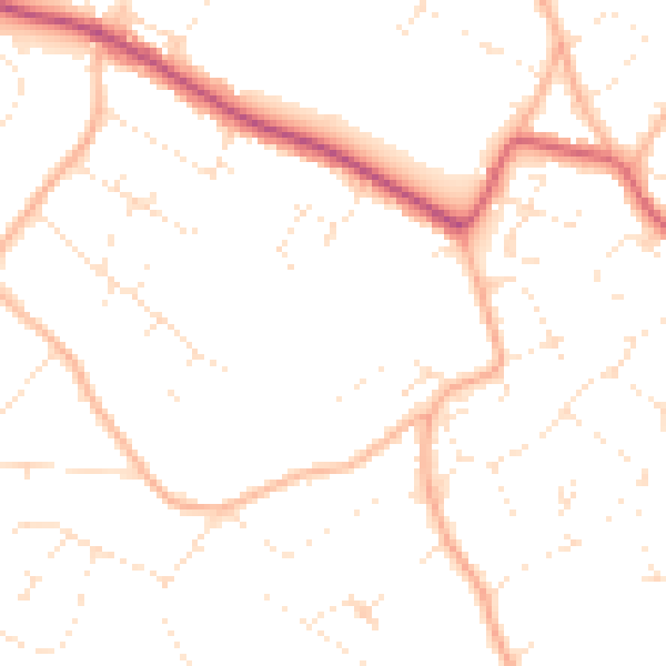 Daytime road noise heatmap for BS9 1DB