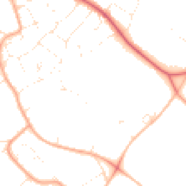 Daytime road noise heatmap for BS9 1FE