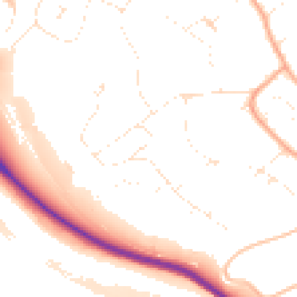 Daytime road noise heatmap for BS9 1FL