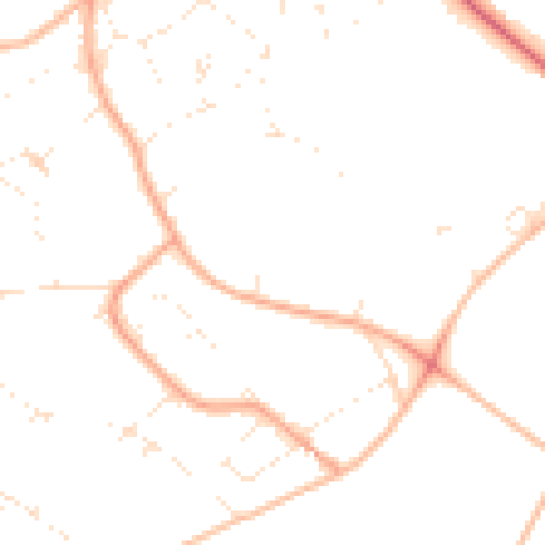 Daytime road noise heatmap for BS9 1JJ