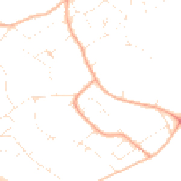 Daytime road noise heatmap for BS9 1JS