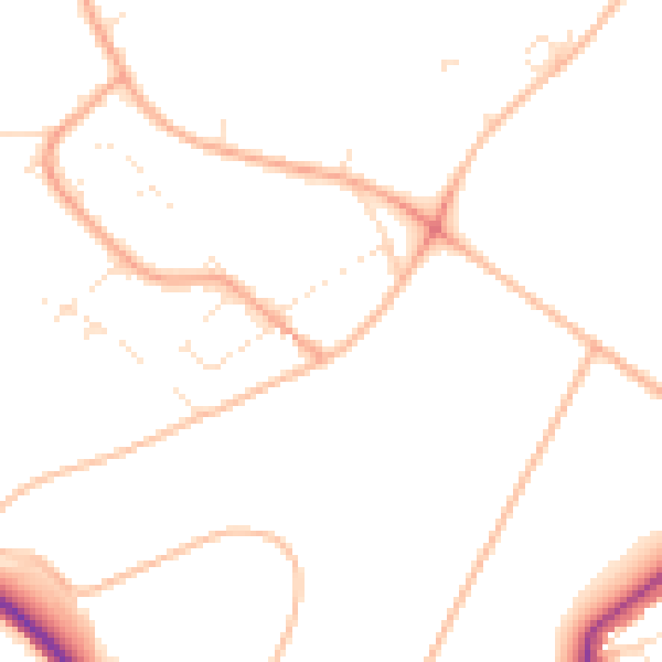 Daytime road noise heatmap for BS9 1NB