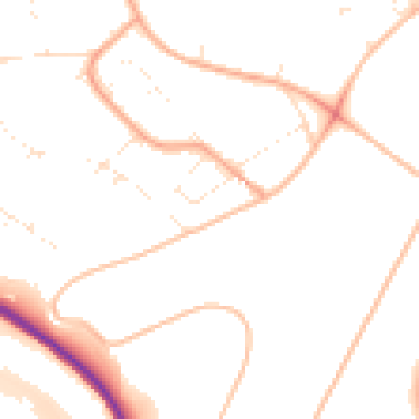 Daytime road noise heatmap for BS9 1NE