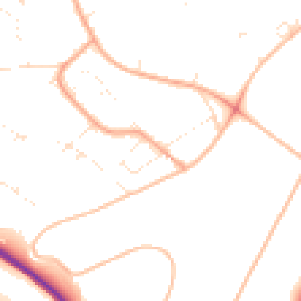Daytime road noise heatmap for BS9 1NQ