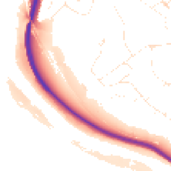 Daytime road noise heatmap for BS9 1NS