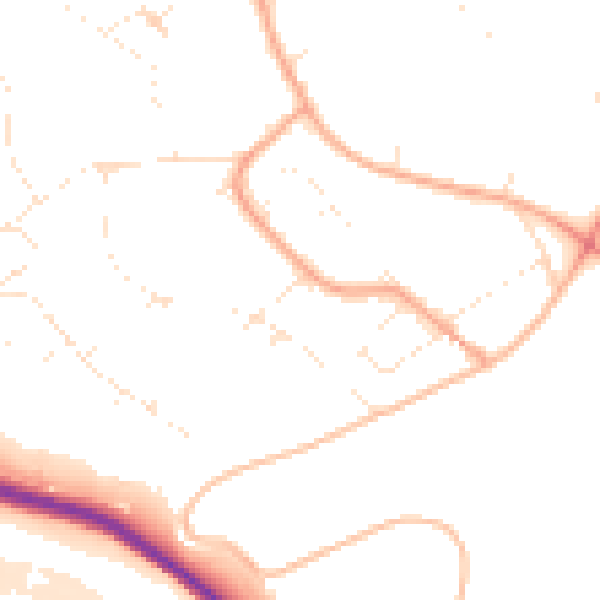 Daytime road noise heatmap for BS9 1PB