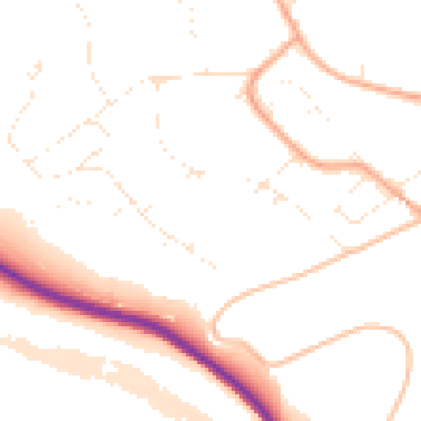 Daytime road noise heatmap for BS9 1PE